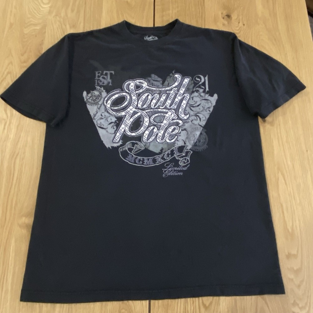 VTG South Pole Southpole Spell Out T-Shirt Men Large Y2K Streetwear‎ 2000s